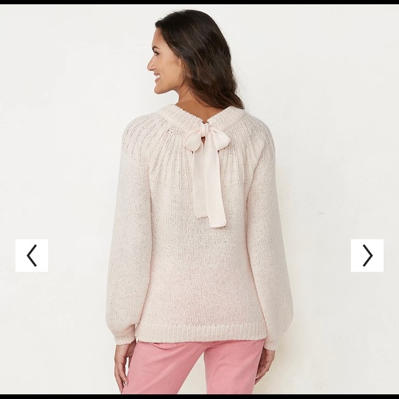 NWT So Womens Bow Back Crewneck Sweater Cream - Picture 2 of 4